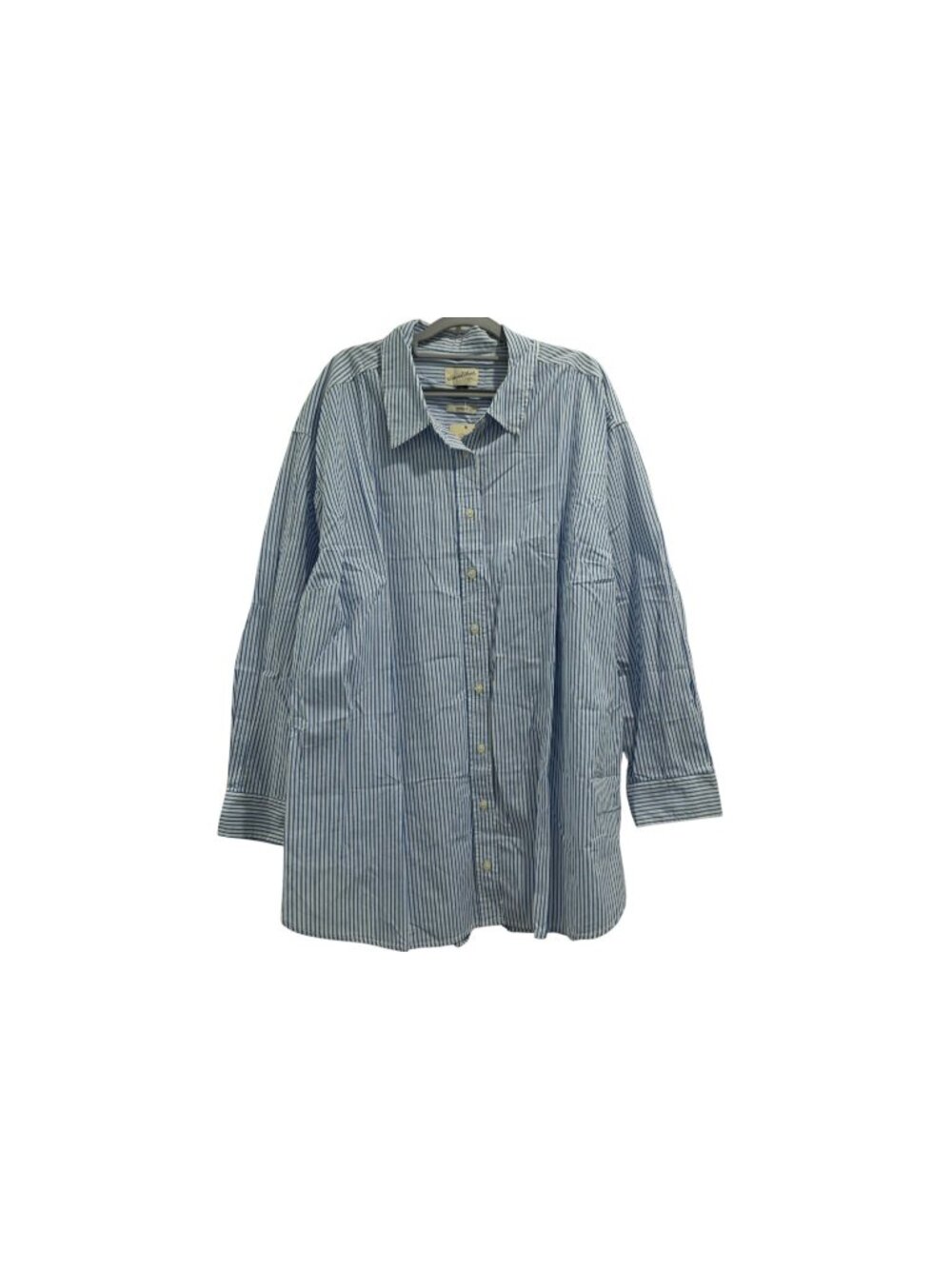 NWT Universal Thread Oversized Button Up Shirt Sz 2X Blue Stripe Cotton Blend